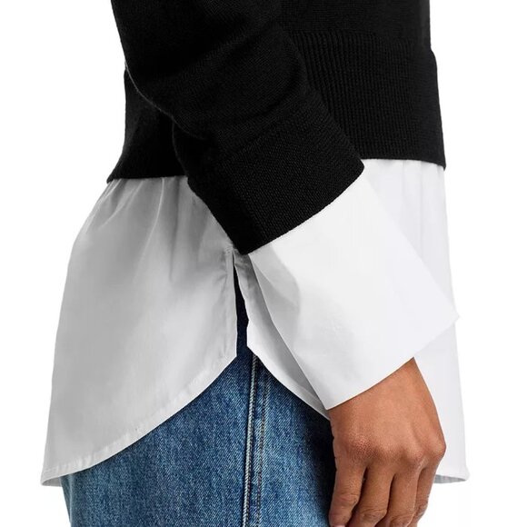 Veronica Beard Amirah Mixed-Media Sweater | NWT | Size M | Black - Picture 5 of 10